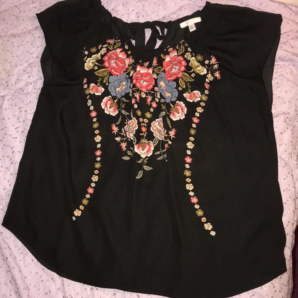 Lauren Conrad Pleated Chiffon Top